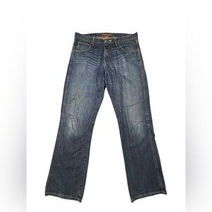 Wrangler Men's Bootcut‎ Jeans 34/34 Leather Patch Western Cowboy